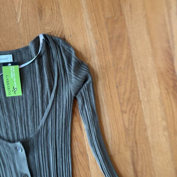 Naadam Cardigan Dress Womens Size XS Green Ribbed NEW NWT - Picture 4 of 9